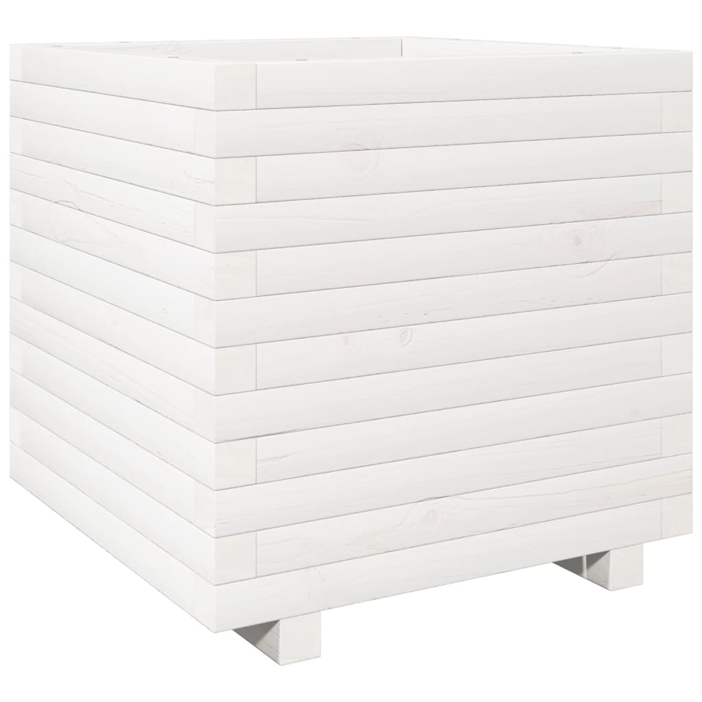 Jardinera Madera Maciza De Pino Blanco 50x50x49,5 Cm_0
