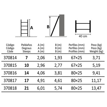 Escalera Simple - 14 Peldaños - 4 M_1