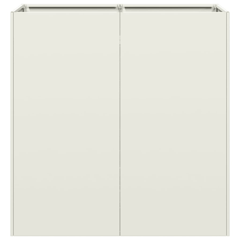 Jardinera De Acero Laminado En Frío Blanco 80x40x80 Cm_3