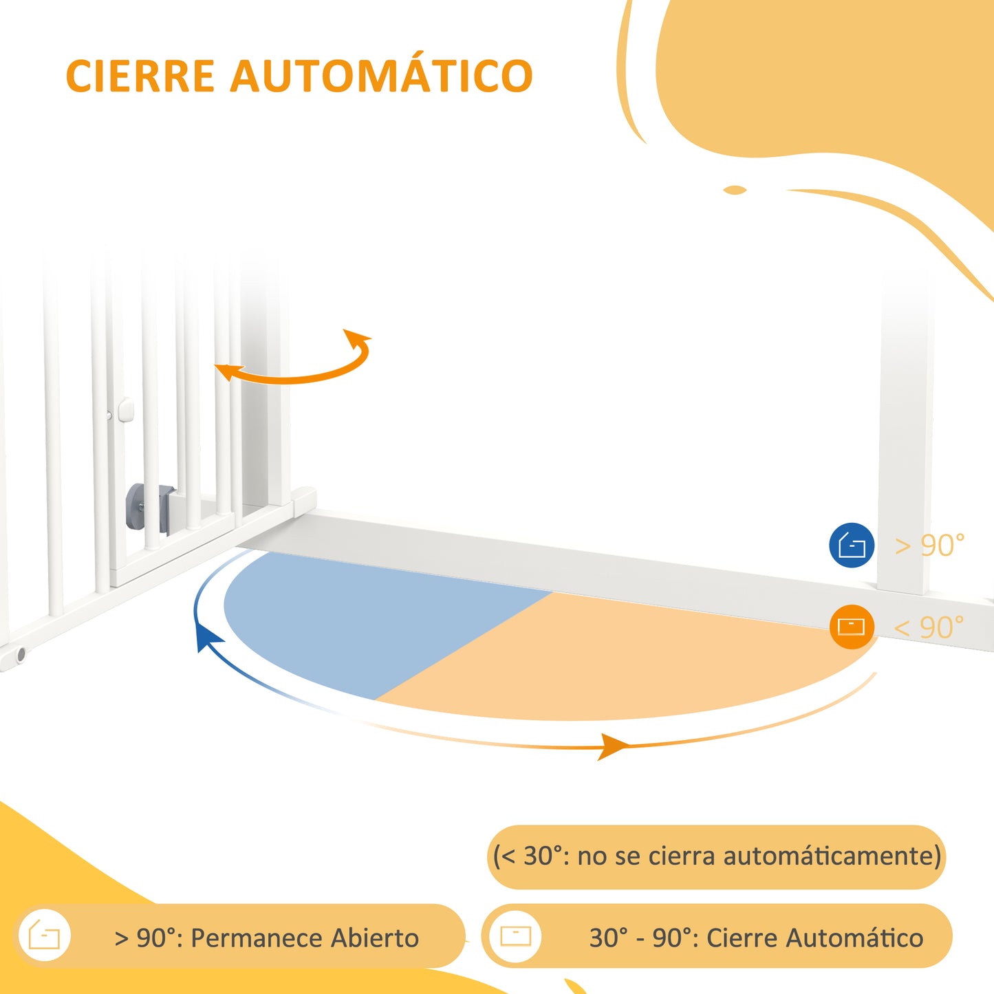 Pawhut Barrera De Seguridad Extensible 74-80x76 Cm Con Extensión Blanco_5