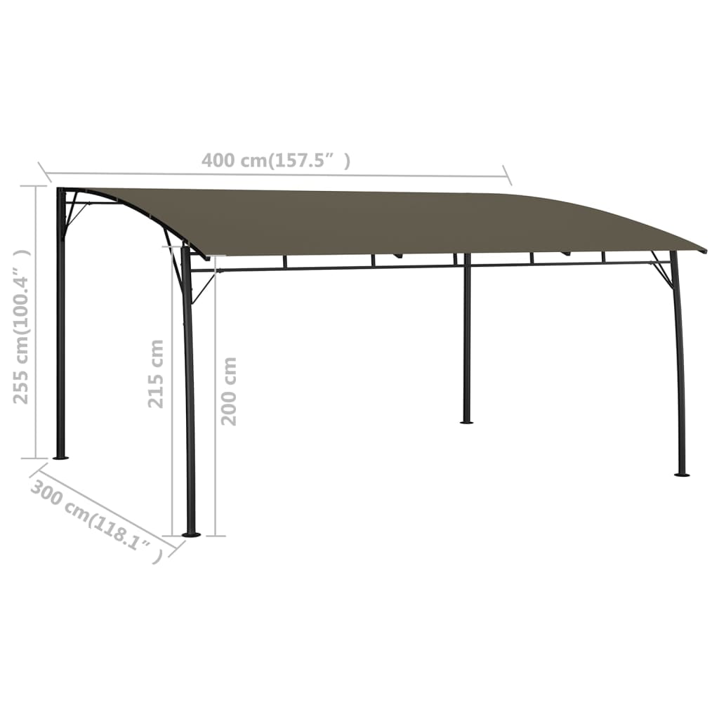 Toldo Parasol De Jardín Gris Taupe 4x3x2,55 M_5