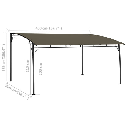 Toldo Parasol De Jardín Gris Taupe 4x3x2,55 M_5