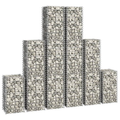 Cestas De Muro De Gaviones Alambre Galvanizado 6 Unidades / Vetonek_5