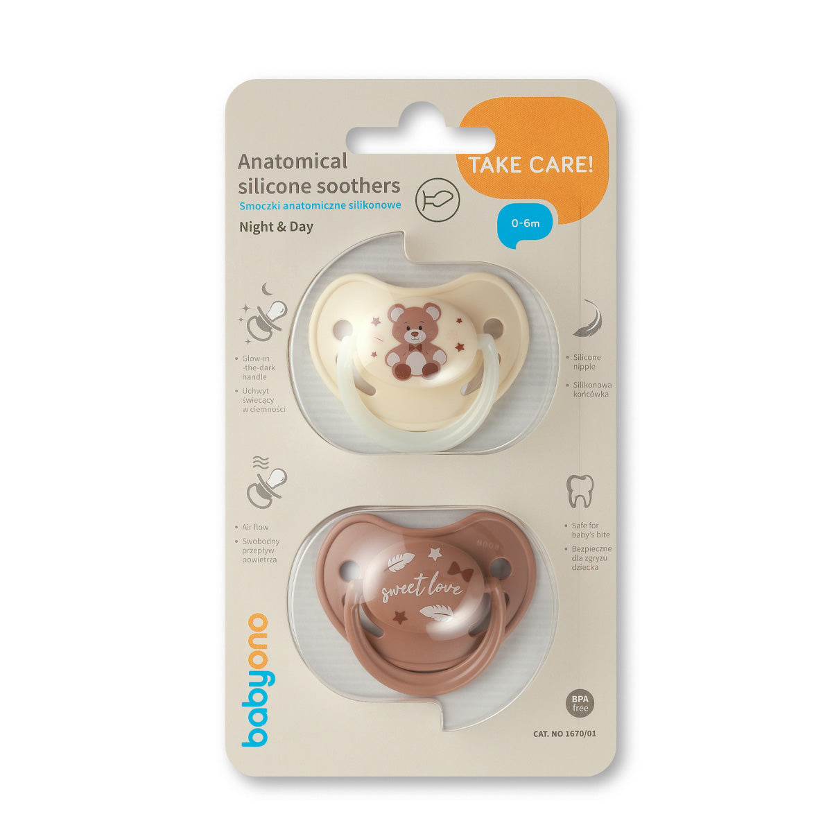 Chupetes Tetina Anatómica De Silicona 0-6 Meses Beige_1