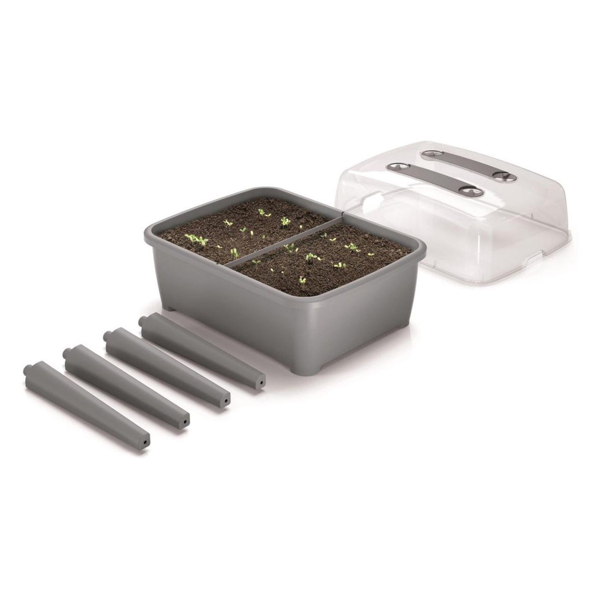Jardinera Alta 83 L, Con Tapa De Policarbonato, Para Proteger Tus Plantas, Prosperplast Respana Planter Set De Plástico En Color Gris Piedra, 96,3_2