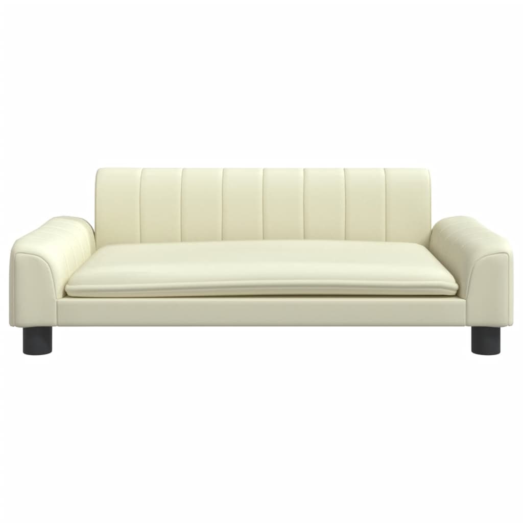 Cama Para Perros De Cuero Sintético Crema 90x53x30 Cm / Vetonek_4