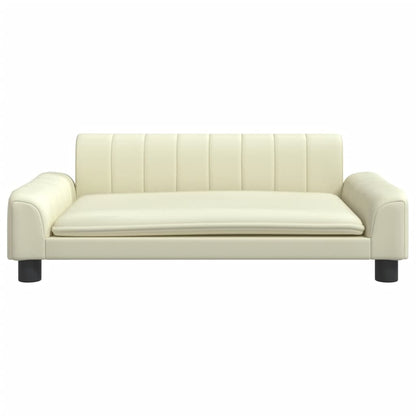 Cama Para Perros De Cuero Sintético Crema 90x53x30 Cm / Vetonek_4