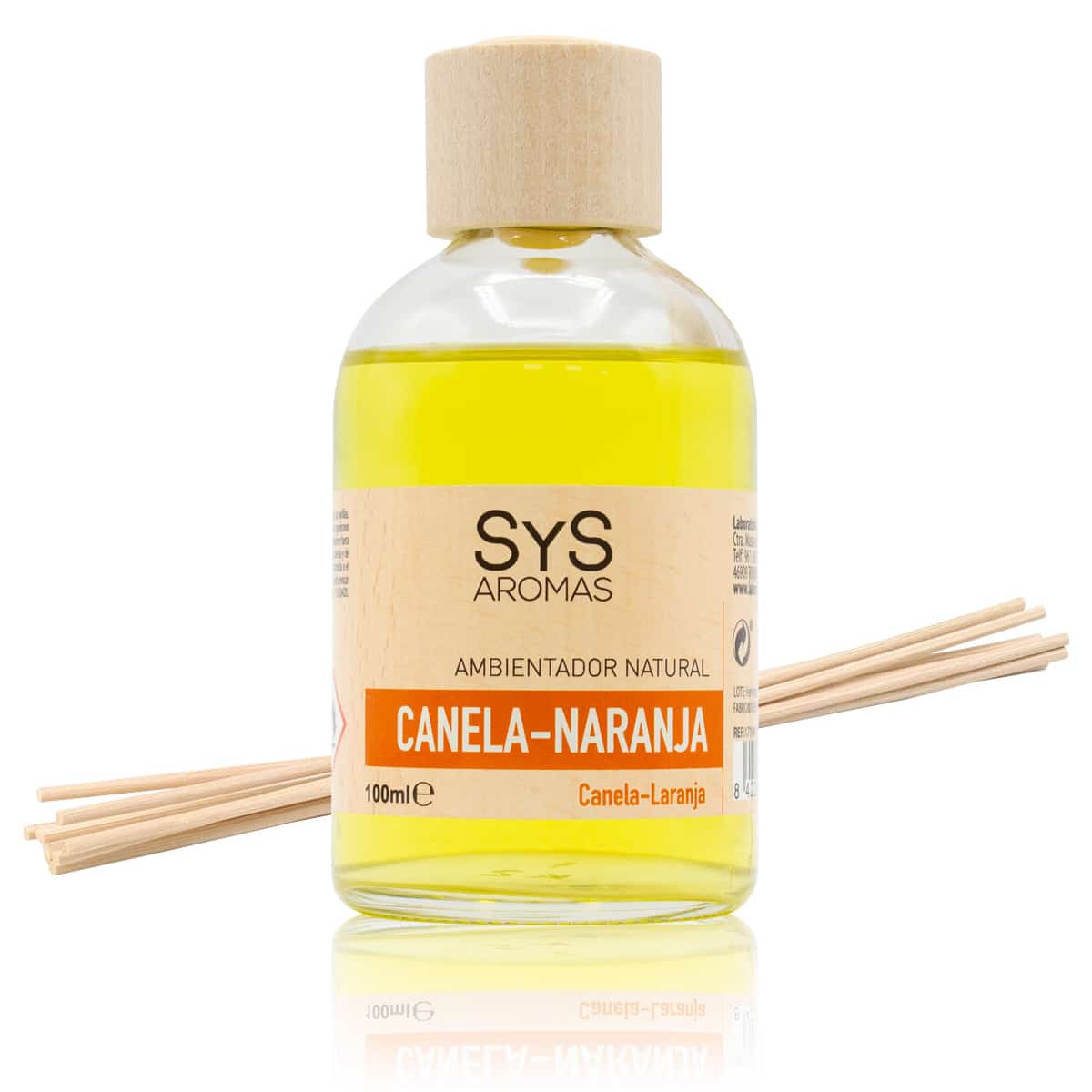 Ambientador Mikado Canela-Naranja SYS Aromas 100 ml | Aroma Cítrico y Especiado | Revitalizante_0
