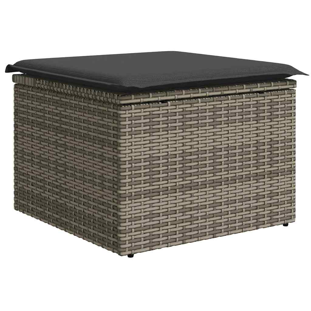 Set De Sofás De Jardín Con Cojines 9 Pzas Ratán Sintético Gris / Vetonek_2