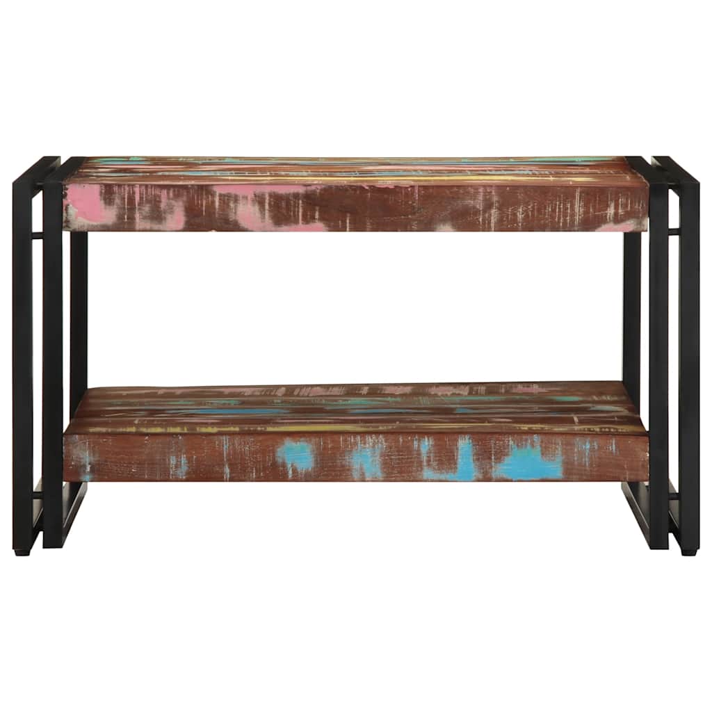 Mesa De Centro Multicolor 70x50x38 Cm Madera Maciza Reciclada_2