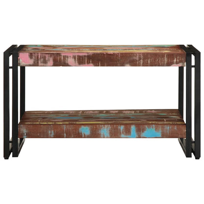 Mesa De Centro Multicolor 70x50x38 Cm Madera Maciza Reciclada_2