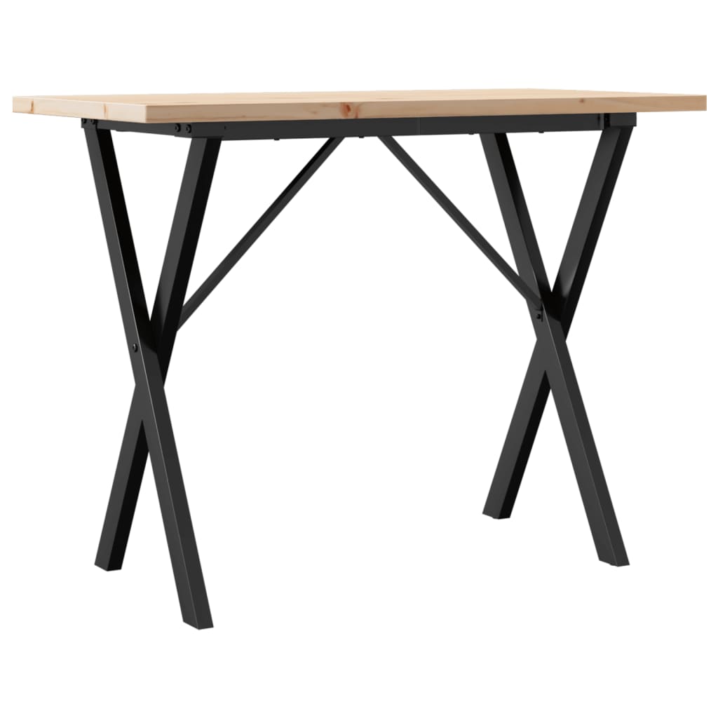 Mesa De Comedor Marco X Madera Maciza Pino Acero 100x50x75,5 Cm_4