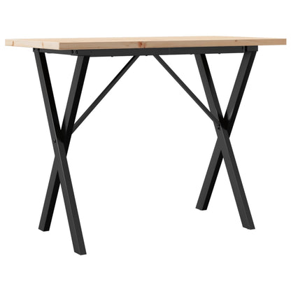 Mesa De Comedor Marco X Madera Maciza Pino Acero 100x50x75,5 Cm_4