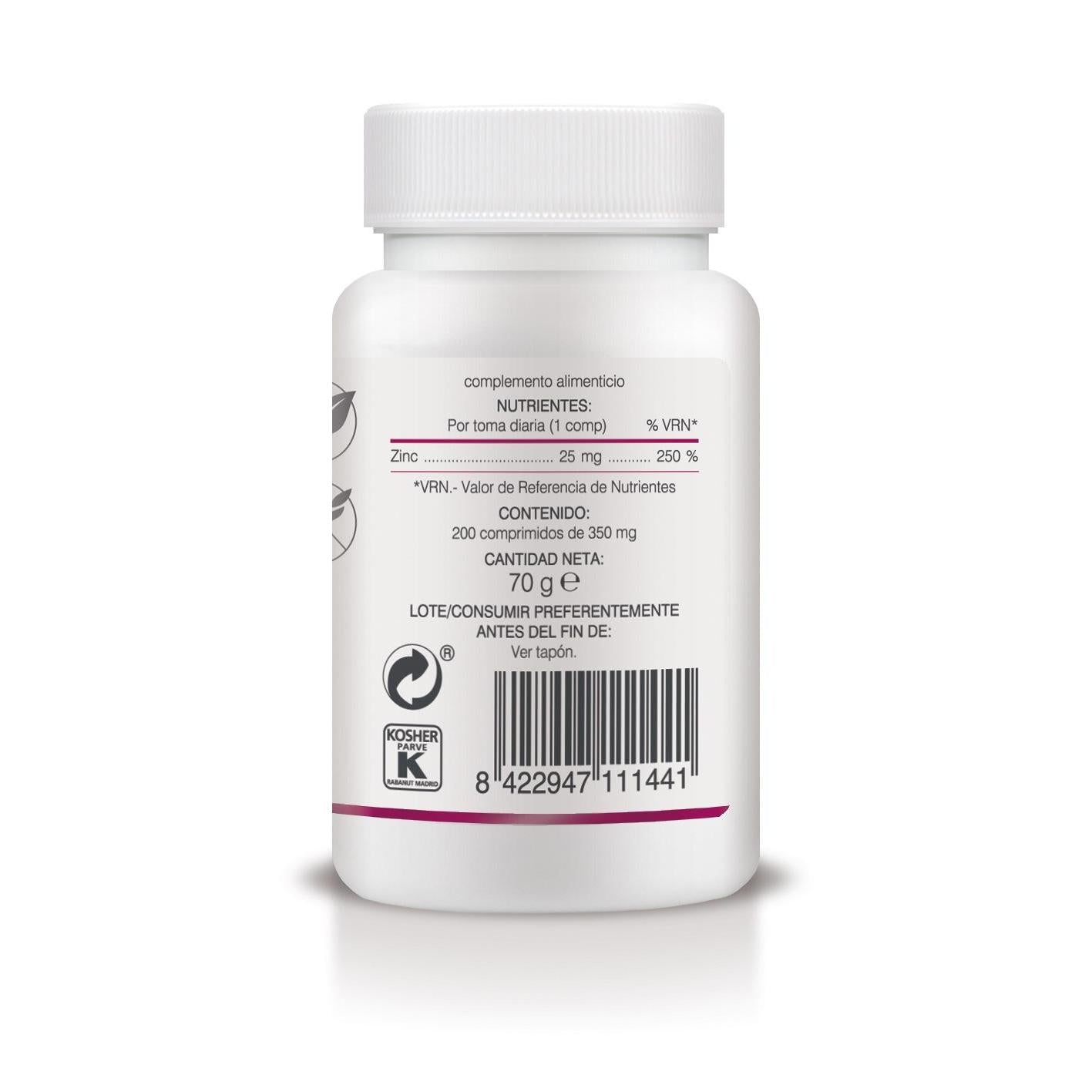 Zinc de Liberación Sostenida Soria Natural 200 comprimidos