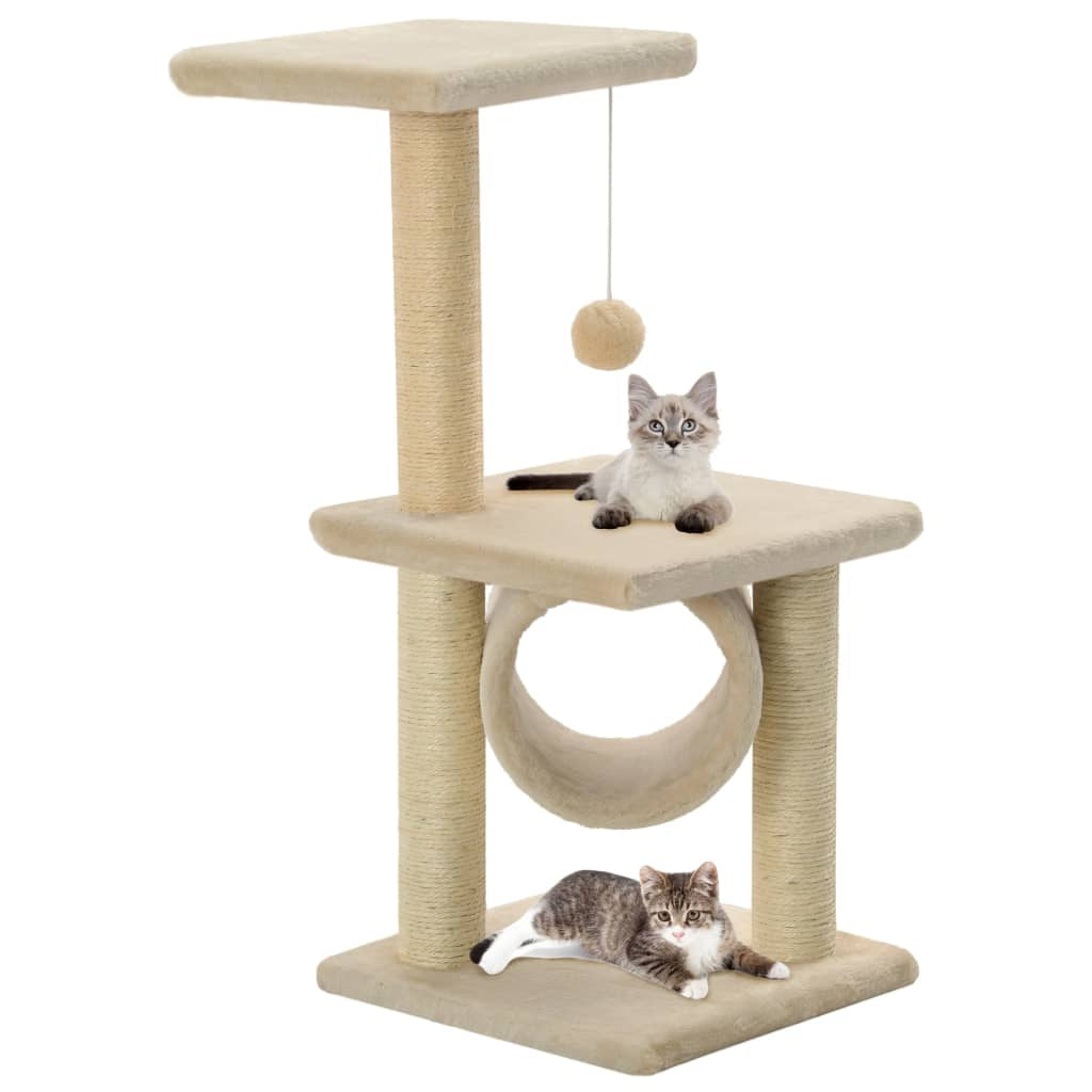 Vidaxl Rascador Para Gatos Con Poste Rascador De Sisal 65 Cm Beige_1