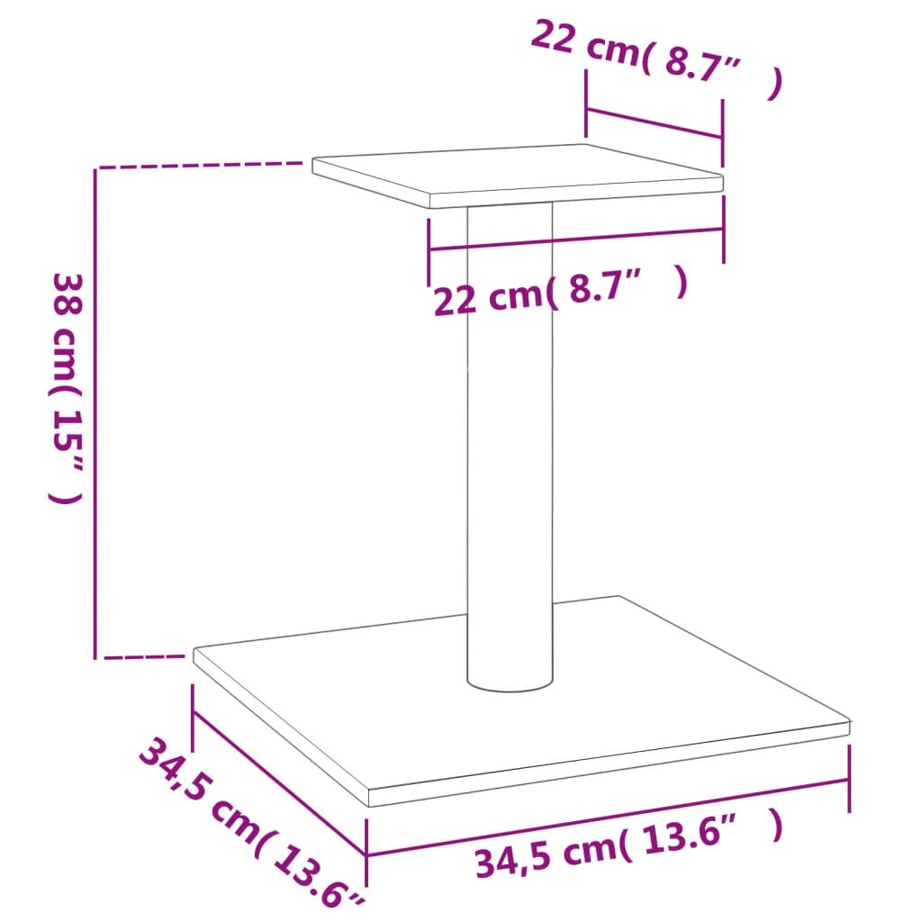 Vidaxl Poste Rascador Para Gatos Con Plataforma Gris Claro 38 Cm_4