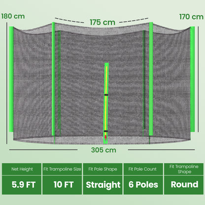 Sportnow Red De Seguridad Para Cama Elástica Ø305 Cm Verde_2