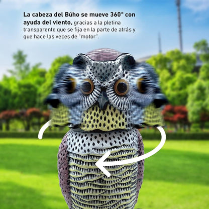 Búho espantapájaros cabeza giratoria 41 cm Biotop