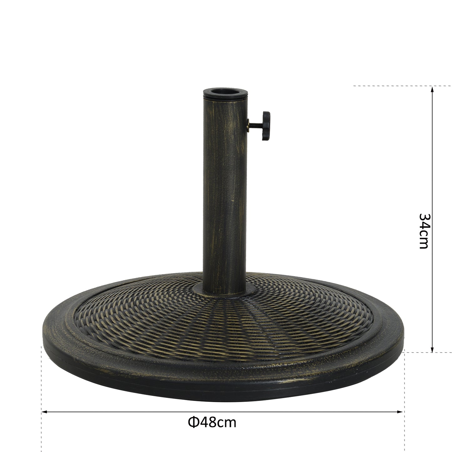Outsunny Base Para Sombrilla Jardín Peso 13 Kg Para Postes 35/38/48mm Ø48x34 Cm_2