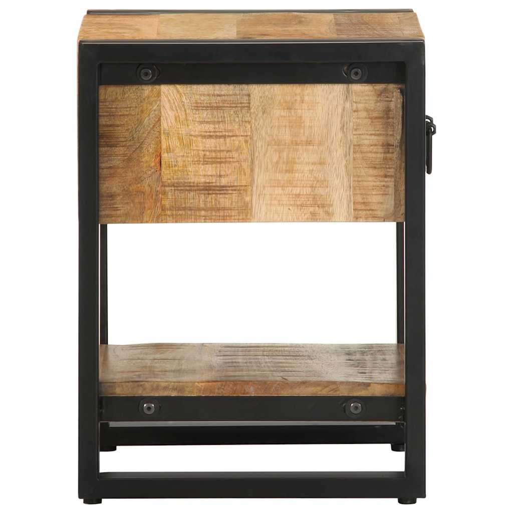 Mesita De Noche Madera Maciza De Mango 35x34x45 Cm_3