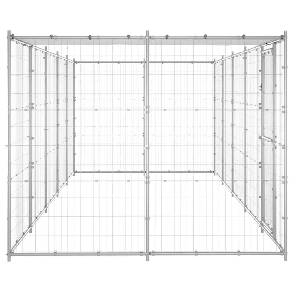 Perrera De Exterior De Acero Galvanizado Con Techo 12,1 M²_4