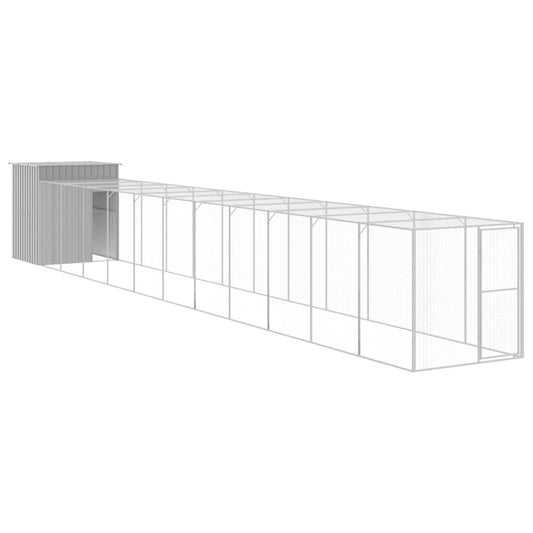 Vidaxl Gallinero Y Corral Acero Galvanizado Gris Claro 165x1271x181 Cm_0