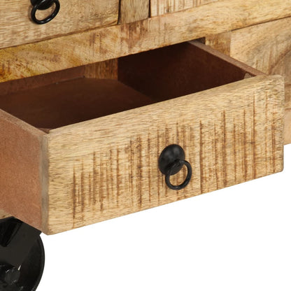 Mesa De Centro De Madera De Mango Rugosa 70x70x40 Cm_4