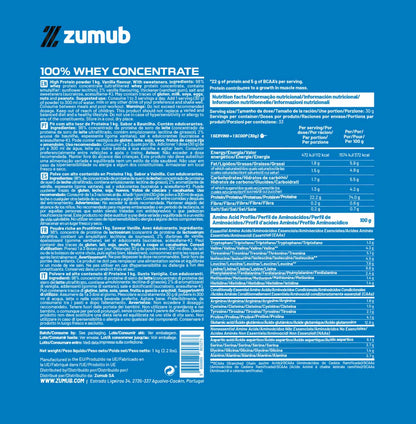 Zumub 100% Whey Concentrate 1kg - Vainilla_1