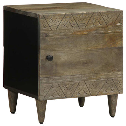 Mesitas Noche 2 Uds Madera Maciza Mango Gris Claro 40x33x46 Cm_0