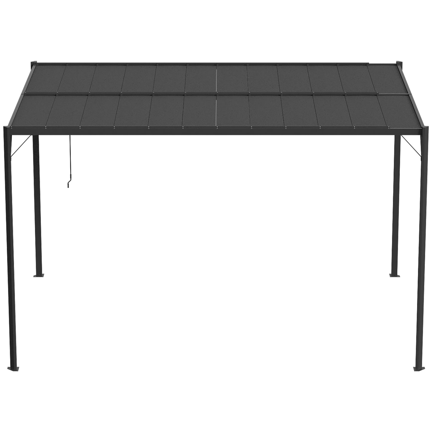 Outsunny Pérgola De Jardín 3x4 M Con Techo De Lamas Orientables Upf50+ Gris_3