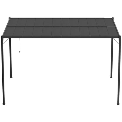 Outsunny Pérgola De Jardín 3x4 M Con Techo De Lamas Orientables Upf50+ Gris_3