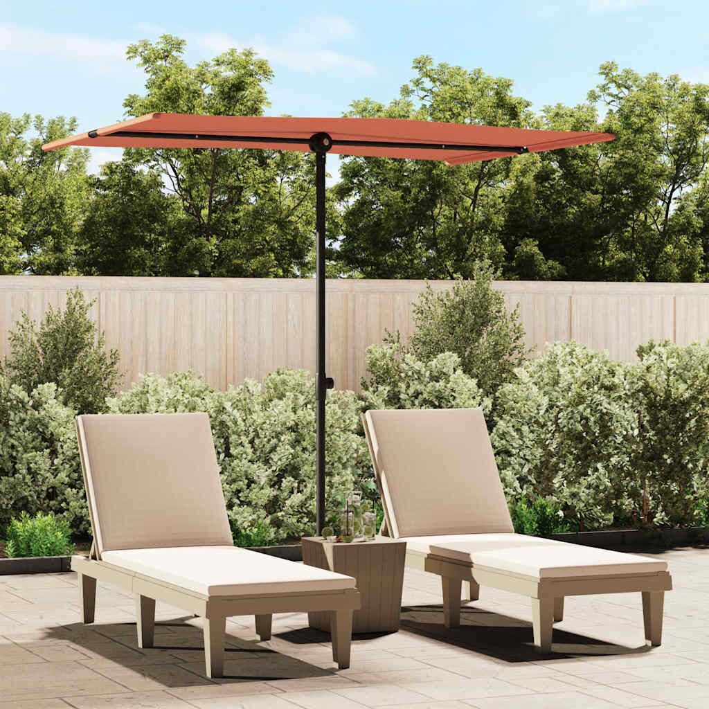 Vidaxl Sombrilla De Jardín Con Palo De Aluminio Terracota 2x1,5 M_1
