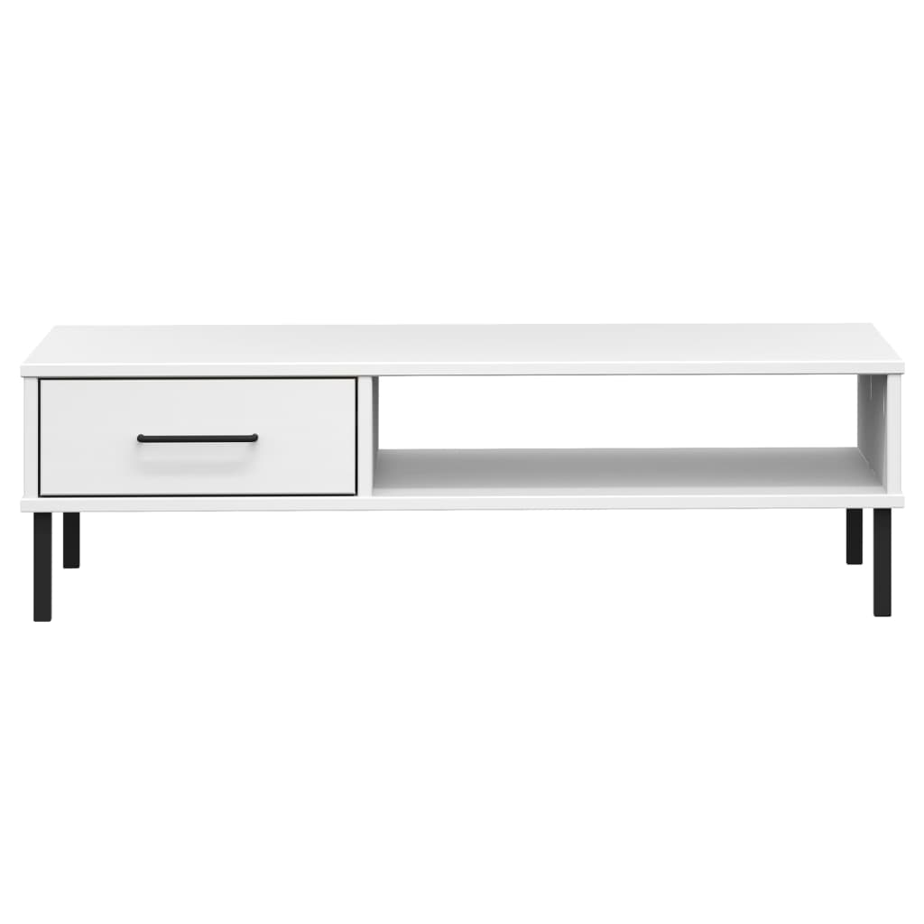 Mesa De Centro Patas De Metal Oslo Madera Maciza Pino Blanco_2
