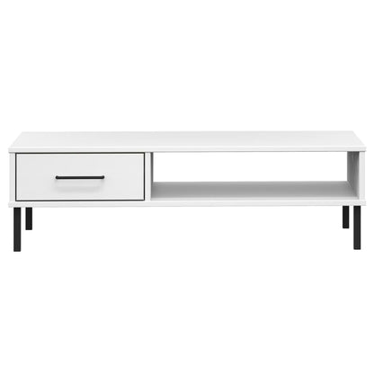 Mesa De Centro Patas De Metal Oslo Madera Maciza Pino Blanco_2