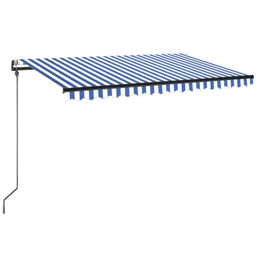 Toldo Automático Led Sensor De Viento Azul Y Blanco 300x250 Cm_0