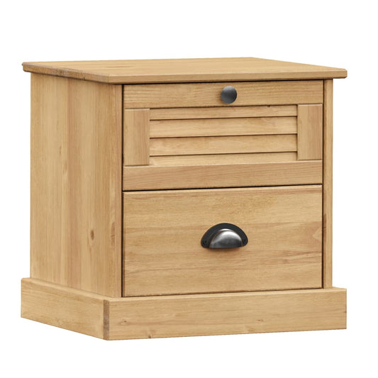 Mesita De Noche Vigo Madera Maciza De Pino 42x35x42 Cm_0