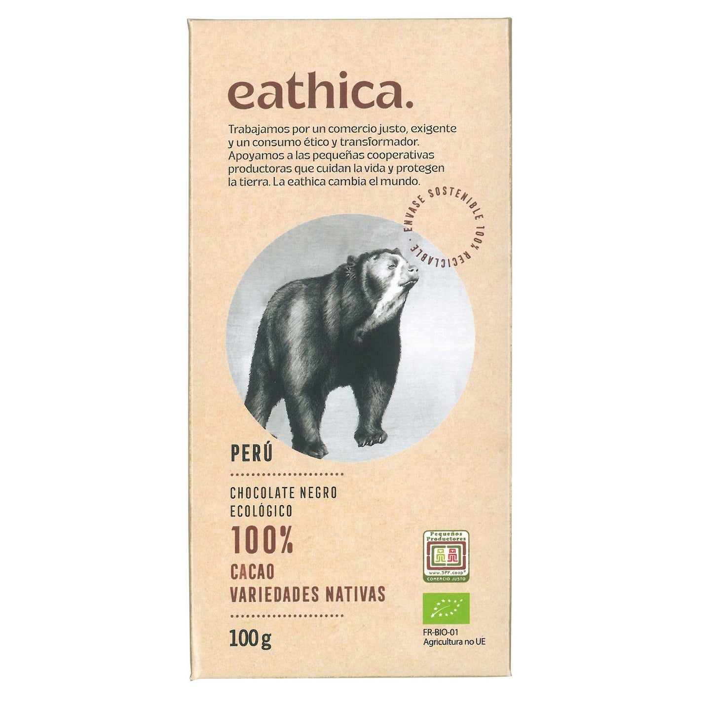 Chocolate eathica 100% Perú BIO 100 g