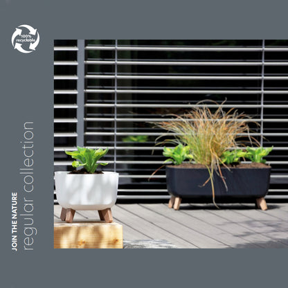 Macetero Color Blanco,sin Depósito , Colección Gracia De 39cm X 39cm X 25,7cm Cm, Capacidad De 21,5 L._1