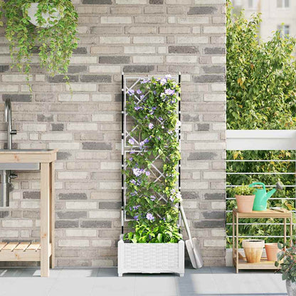 Vidaxl Maceta De Jardín Con Enrejado Blanco 40 X 40 X 125.5 Cm Pp_1