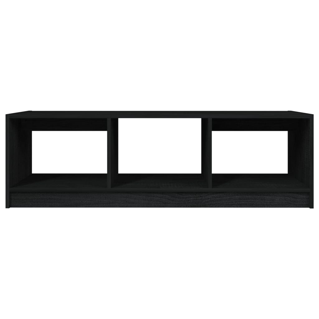 Mesa De Centro De Madera Maciza De Pino Negro 110x50x34 Cm_3