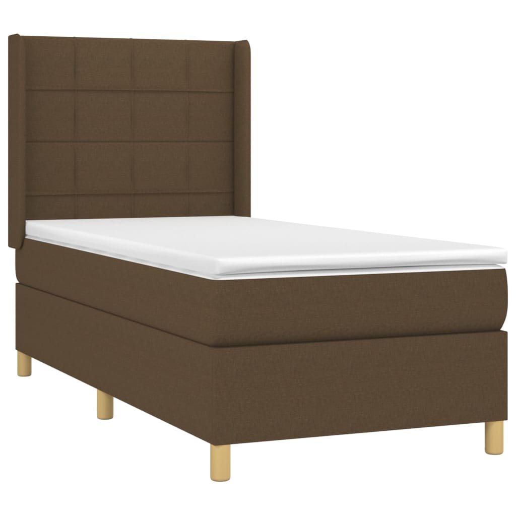 Cama Vica Home Colchón Y Luces Led Tela Marrón Oscuro 80x200cm / Vetonek_2