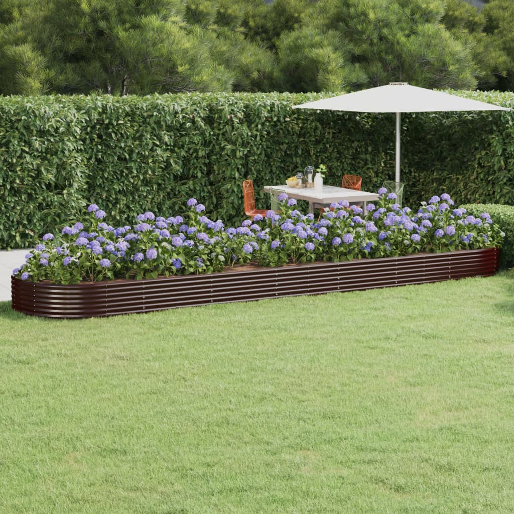 Jardinera Arriate Acero Galvanizado Marrón 600x140x36cm_1