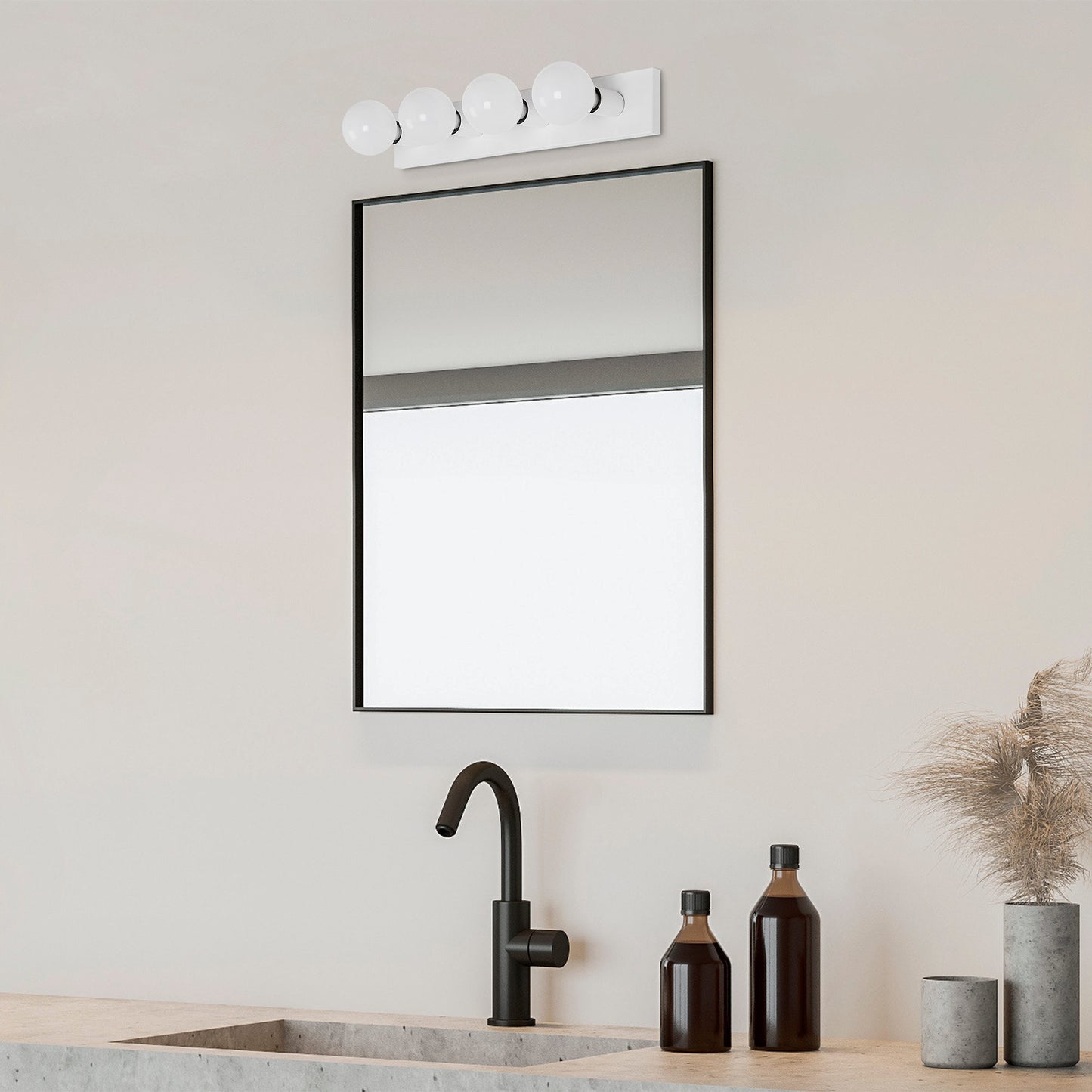 Aplique De Pared, Metal , Blanco, 10x10x60, Casquillo 4 X E27 Max 40 W_5