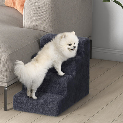 Pawhut Escalera Para Perros De 4 Peldaños Con Funda Extraíble 60x35x44 Cm Gris_4