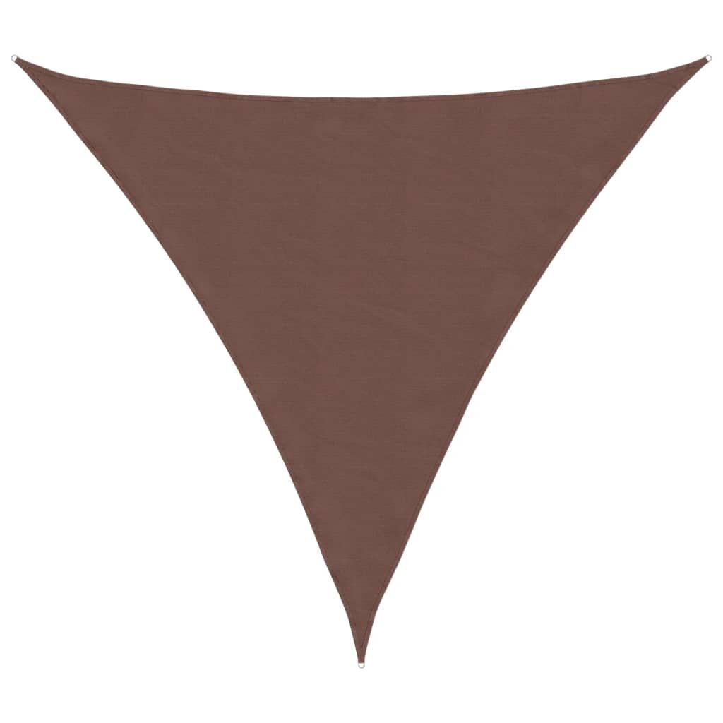 Vidaxl Toldo De Vela Triangular Tela Oxford Marrón 4x4x4 M_0