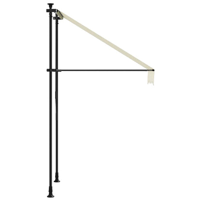 Toldo Retráctil De Tela Y Acero Crema 100x150 Cm_4