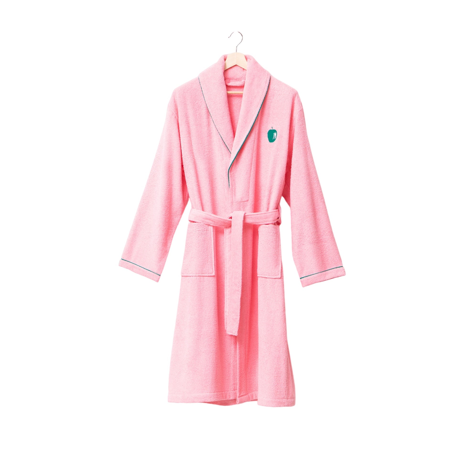 Albornoz L/xl 380gsm 100%algodon Rosa Con Manzana Verde Benetton Fruits Be_1