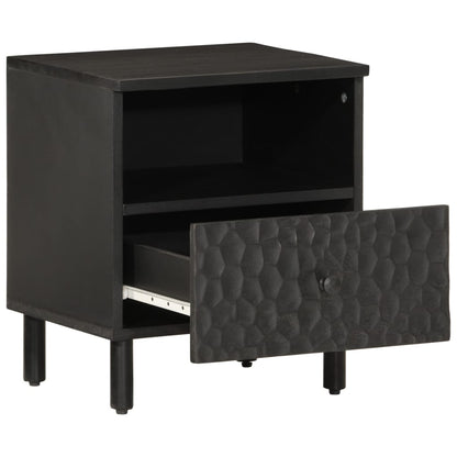 Mesitas De Noche 2 Uds Madera Maciza De Mango Negro 40x33x46 Cm_1