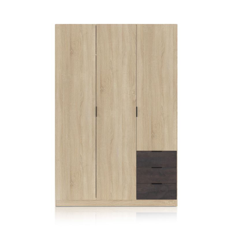 Armario 3 Puertas 3 Cajones Roble Oxido_5