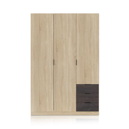 Armario 3 Puertas 3 Cajones Roble Oxido_5
